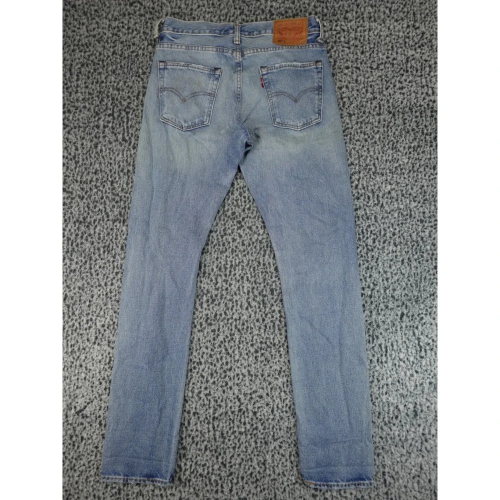 Levi's 505C Distressed Jeans Mens 28x32‎ Light Blue Good Ripped Sashiko Repair